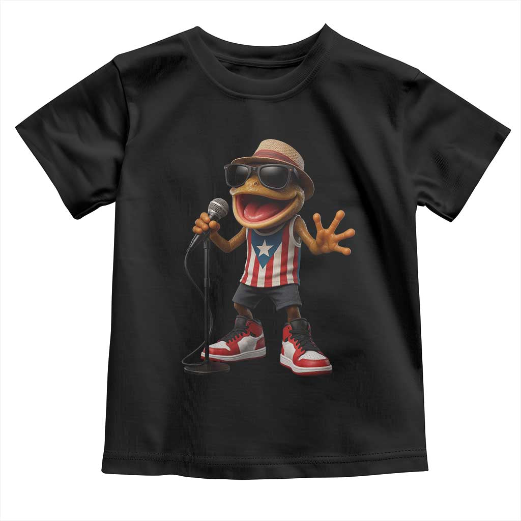 Coqui Puerto Rican Flag Toddler T Shirt Taino Boricua Frog Singing TS10 Black Print Your Wear