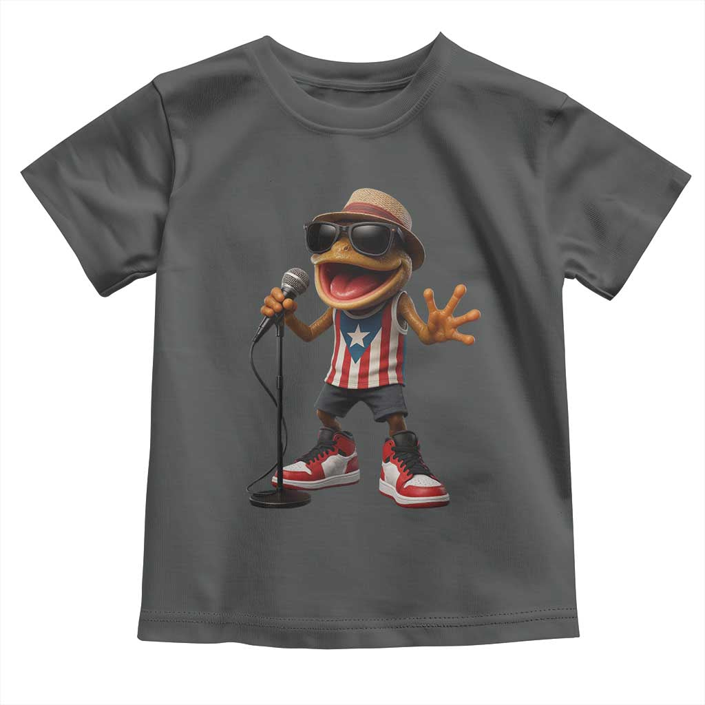 Coqui Puerto Rican Flag Toddler T Shirt Taino Boricua Frog Singing TS10 Dark Heather Print Your Wear