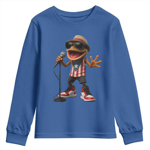 Coqui Puerto Rican Flag Youth Sweatshirt Taino Boricua Frog Singing TS10 Royal Blue Print Your Wear