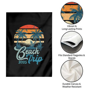Beach Trip 2025 Garden Flag Summer Vacation Vintage 70's Retro TS10 Print Your Wear