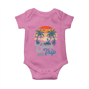Beach Trip 2025 Baby Onesie Summer Vacation Vintage 70's Retro TS10 Azalea Print Your Wear