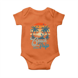 Beach Trip 2025 Baby Onesie Summer Vacation Vintage 70's Retro TS10 Orange Print Your Wear