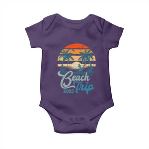 Beach Trip 2025 Baby Onesie Summer Vacation Vintage 70's Retro TS10 Purple Print Your Wear