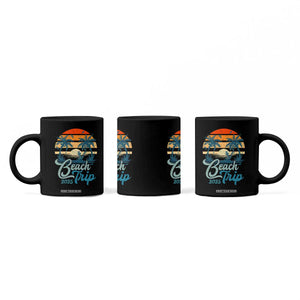 Beach Trip 2025 Coffee Mug Summer Vacation Vintage 70's Retro TS10 Print Your Wear