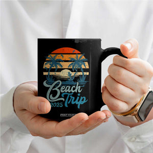 Beach Trip 2025 Coffee Mug Summer Vacation Vintage 70's Retro TS10 Print Your Wear