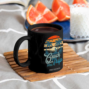 Beach Trip 2025 Coffee Mug Summer Vacation Vintage 70's Retro TS10 Print Your Wear