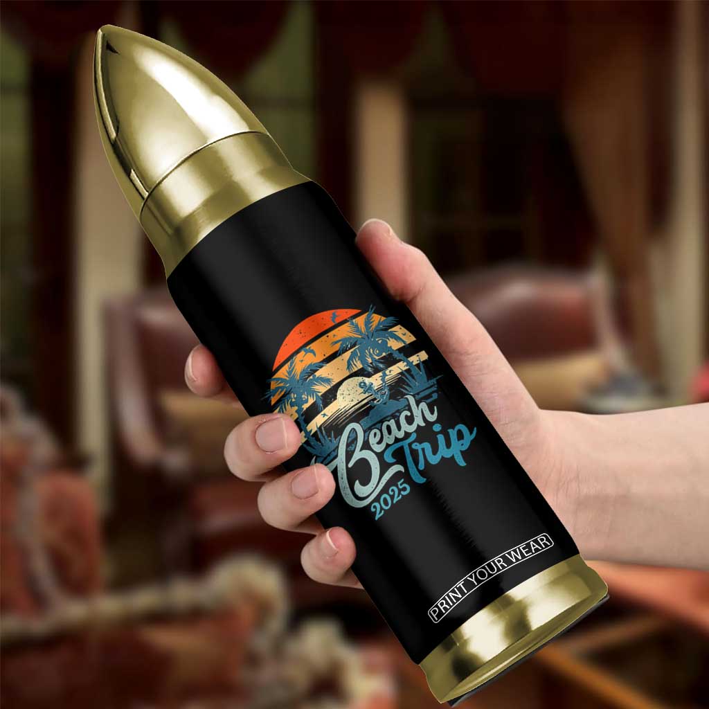 Beach Trip 2025 Bullet Tumbler Summer Vacation Vintage 70's Retro TS10 Print Your Wear