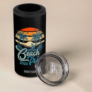 Beach Trip 2025 4 in 1 Can Cooler Tumbler Summer Vacation Vintage 70's Retro TS10 Print Your Wear