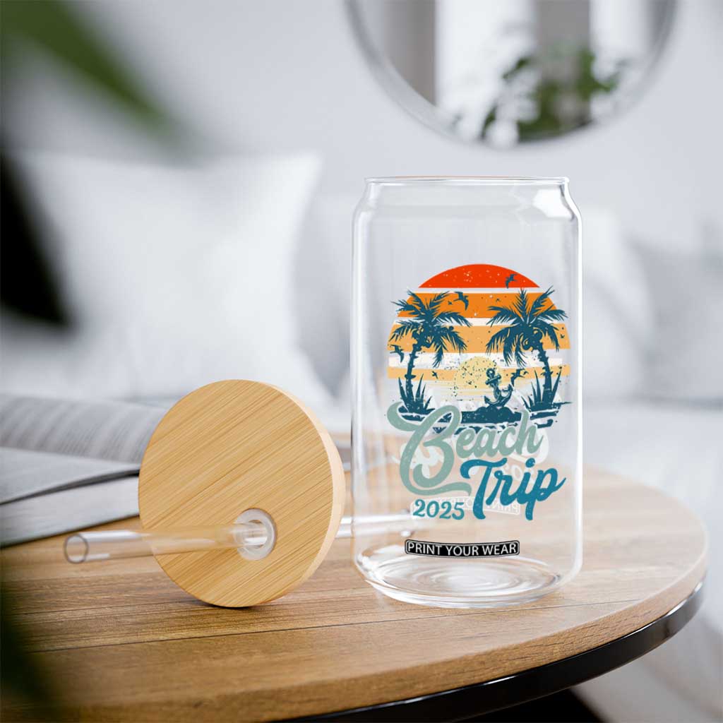 Beach Trip 2025 Glass Can Summer Vacation Vintage 70's Retro TS10 Print Your Wear