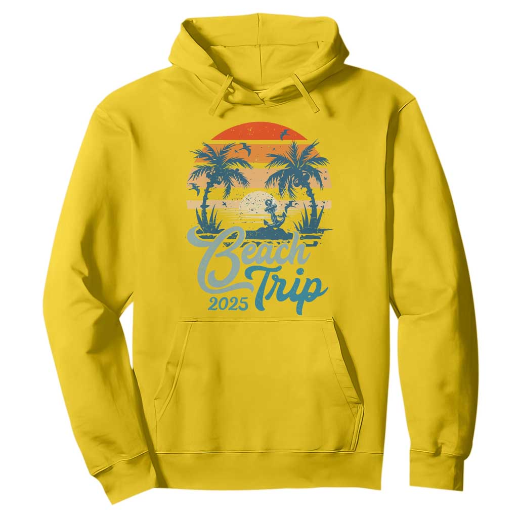 Beach Trip 2025 Hoodie Summer Vacation Vintage 70's Retro TS10 Daisy Print Your Wear