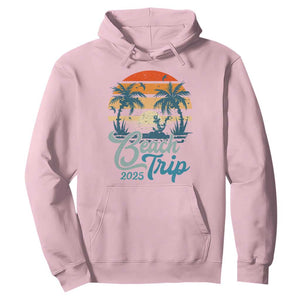 Beach Trip 2025 Hoodie Summer Vacation Vintage 70's Retro TS10 Light Pink Print Your Wear