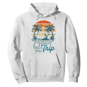 Beach Trip 2025 Hoodie Summer Vacation Vintage 70's Retro TS10 White Print Your Wear