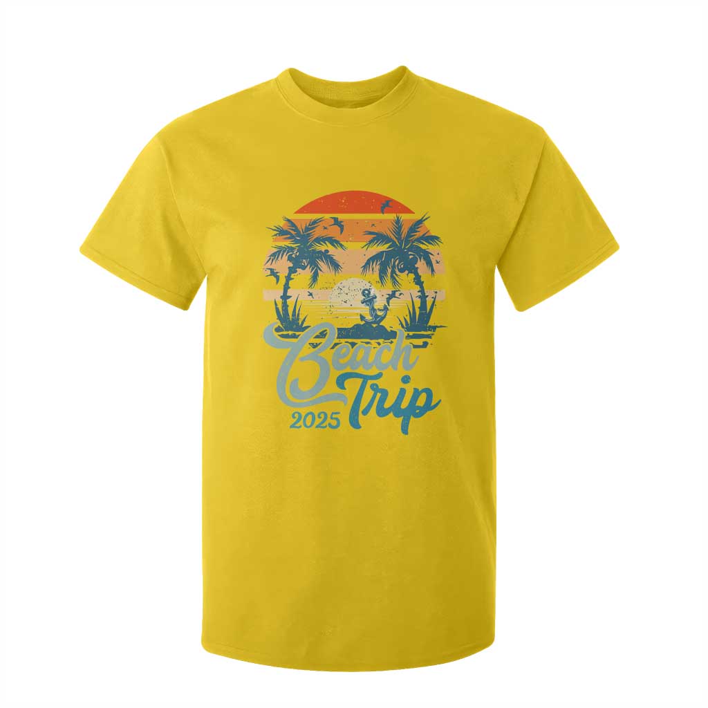 Beach Trip 2025 T Shirt For Kid Summer Vacation Vintage 70's Retro TS10 Daisy Print Your Wear