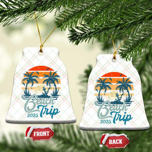 Beach Trip 2025 Ceramic Ornament Summer Vacation Vintage 70's Retro TS10 Print Your Wear