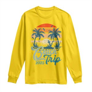 Beach Trip 2025 Long Sleeve Shirt Summer Vacation Vintage 70's Retro TS10 Daisy Print Your Wear