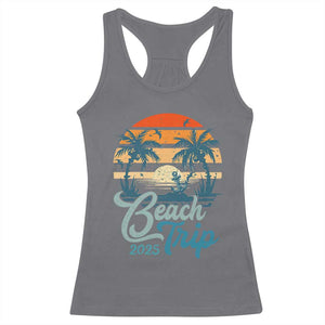 Beach Trip 2025 Racerback Tank Top Summer Vacation Vintage 70's Retro TS10 Charcoal Print Your Wear
