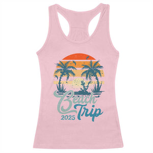 Beach Trip 2025 Racerback Tank Top Summer Vacation Vintage 70's Retro TS10 Light Pink Print Your Wear