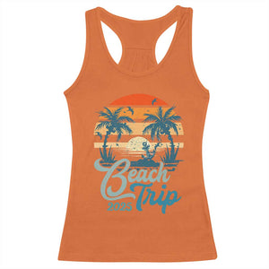Beach Trip 2025 Racerback Tank Top Summer Vacation Vintage 70's Retro TS10 Orange Print Your Wear
