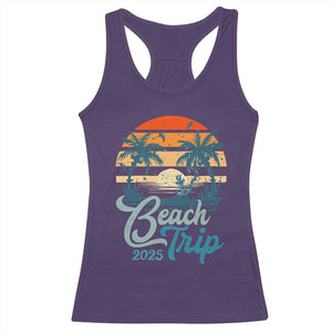 Beach Trip 2025 Racerback Tank Top Summer Vacation Vintage 70's Retro TS10 Purple Print Your Wear