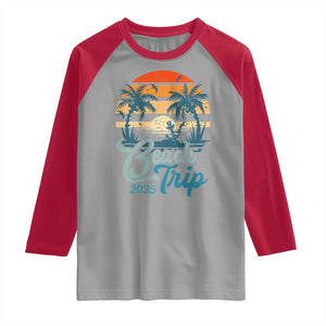 Beach Trip 2025 Raglan Shirt Summer Vacation Vintage 70's Retro TS10 Sport Gray Red Print Your Wear