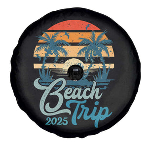 Beach Trip 2025 Spare Tire Cover Summer Vacation Vintage 70's Retro TS10 Print Your Wear
