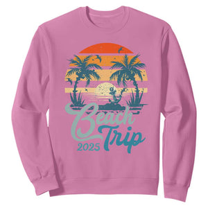 Beach Trip 2025 Sweatshirt Summer Vacation Vintage 70's Retro TS10 Azalea Print Your Wear