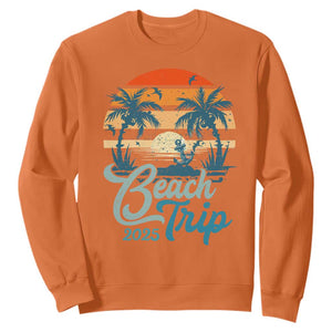 Beach Trip 2025 Sweatshirt Summer Vacation Vintage 70's Retro TS10 Orange Print Your Wear