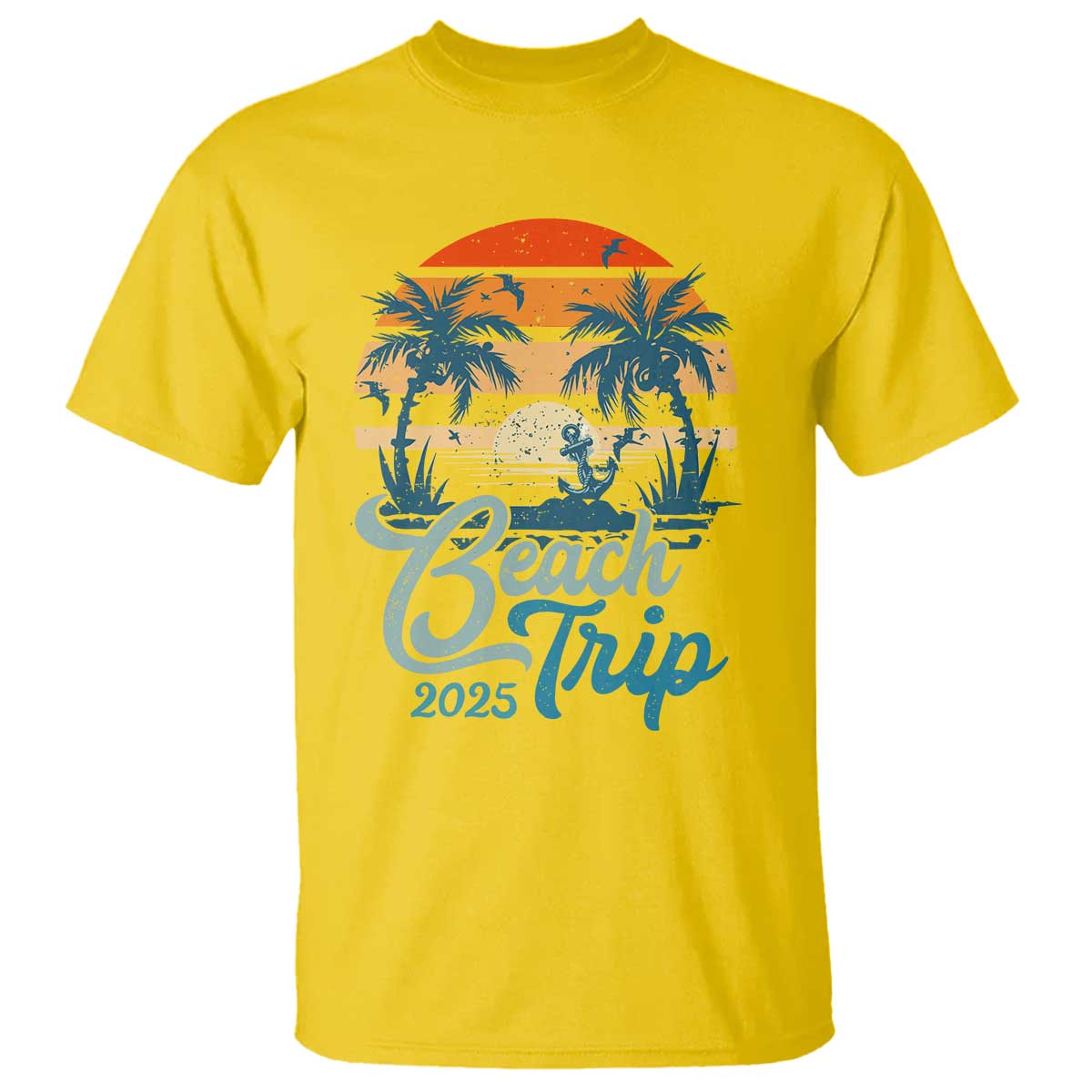 Beach Trip 2025 T Shirt Summer Vacation Vintage 70's Retro TS10 Daisy Print Your Wear