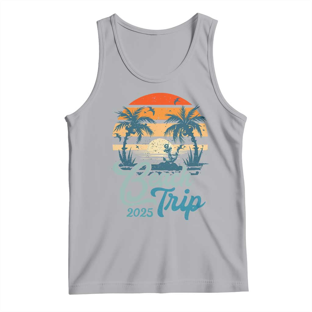 Beach Trip 2025 Tank Top Summer Vacation Vintage 70's Retro TS10 Athletic Heather Print Your Wear