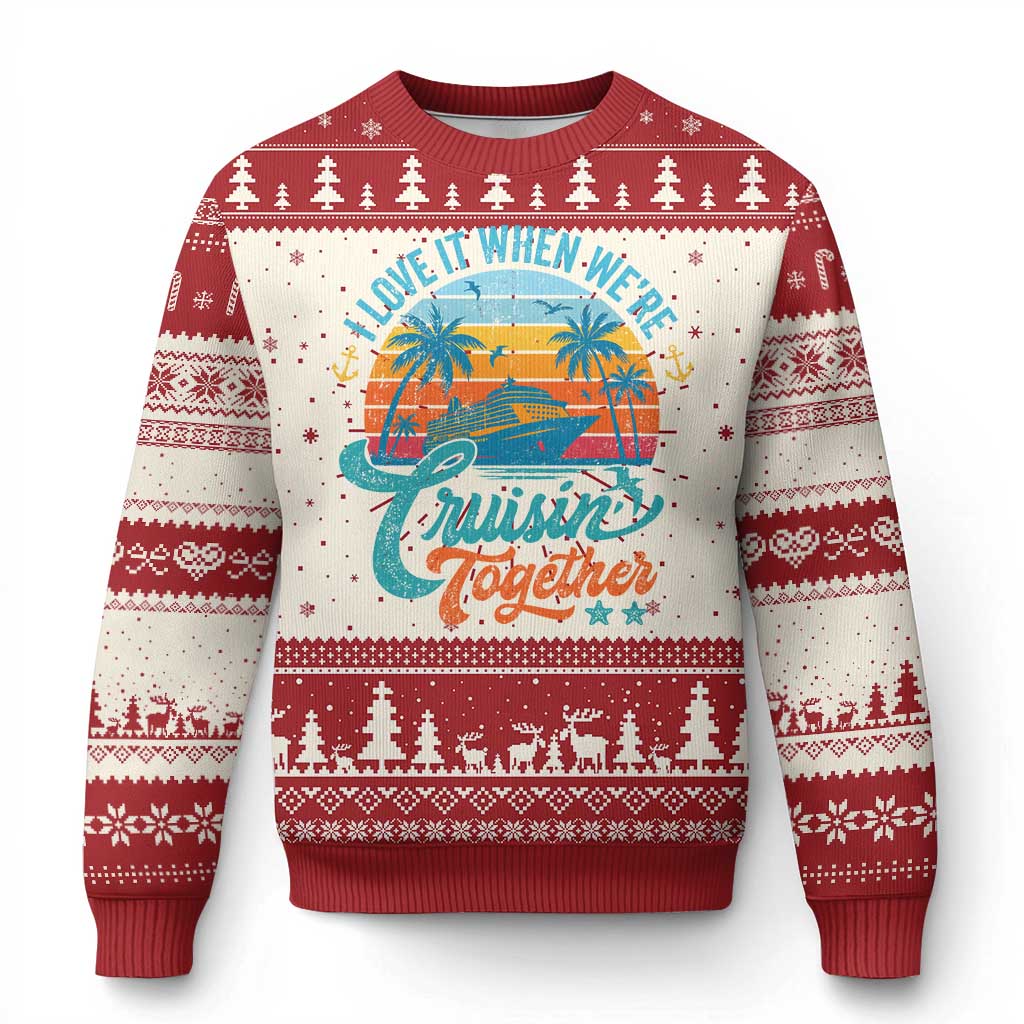Cruising Matching Knit Sweatshirt I Love It Cruisin Together Cruise Squad TS10 Red Print Your Wear