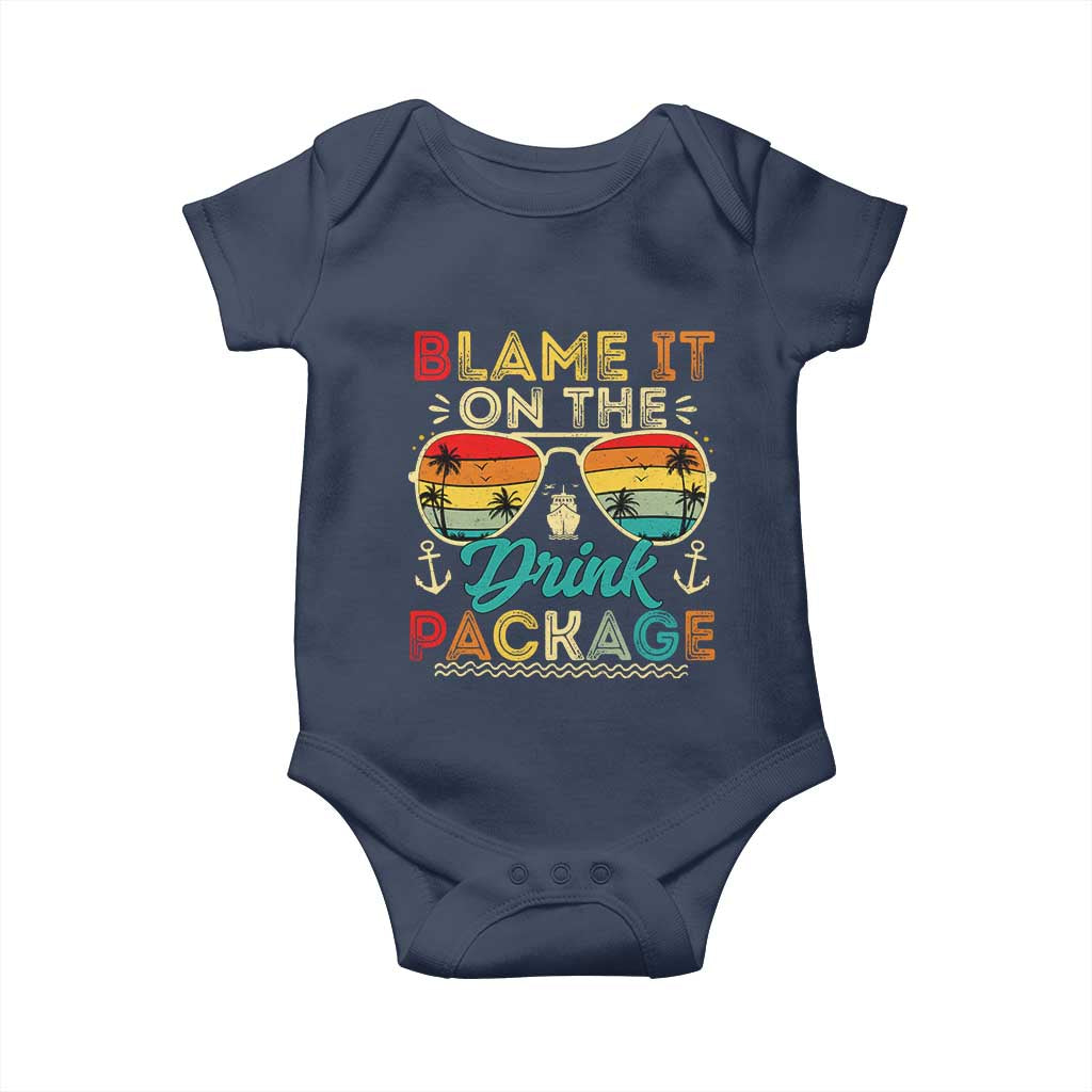Funny Cruise Baby Onesie Blame it on The Cruise Package Cruising Matching TS10 Navy Print Your Wear