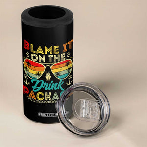 Funny Cruise 4 in 1 Can Cooler Tumbler Blame it on The Cruise Package Cruising Matching TS10 Print Your Wear
