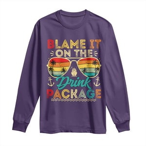 Funny Cruise Long Sleeve Shirt Blame it on The Cruise Package Cruising Matching TS10 Purple Print Your Wear