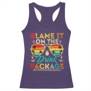Funny Cruise Racerback Tank Top Blame it on The Cruise Package Cruising Matching TS10 Purple Print Your Wear