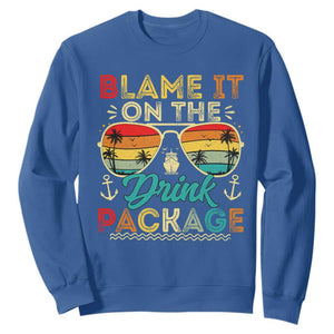 Funny Cruise Sweatshirt Blame it on The Cruise Package Cruising Matching TS10 Royal Blue Print Your Wear