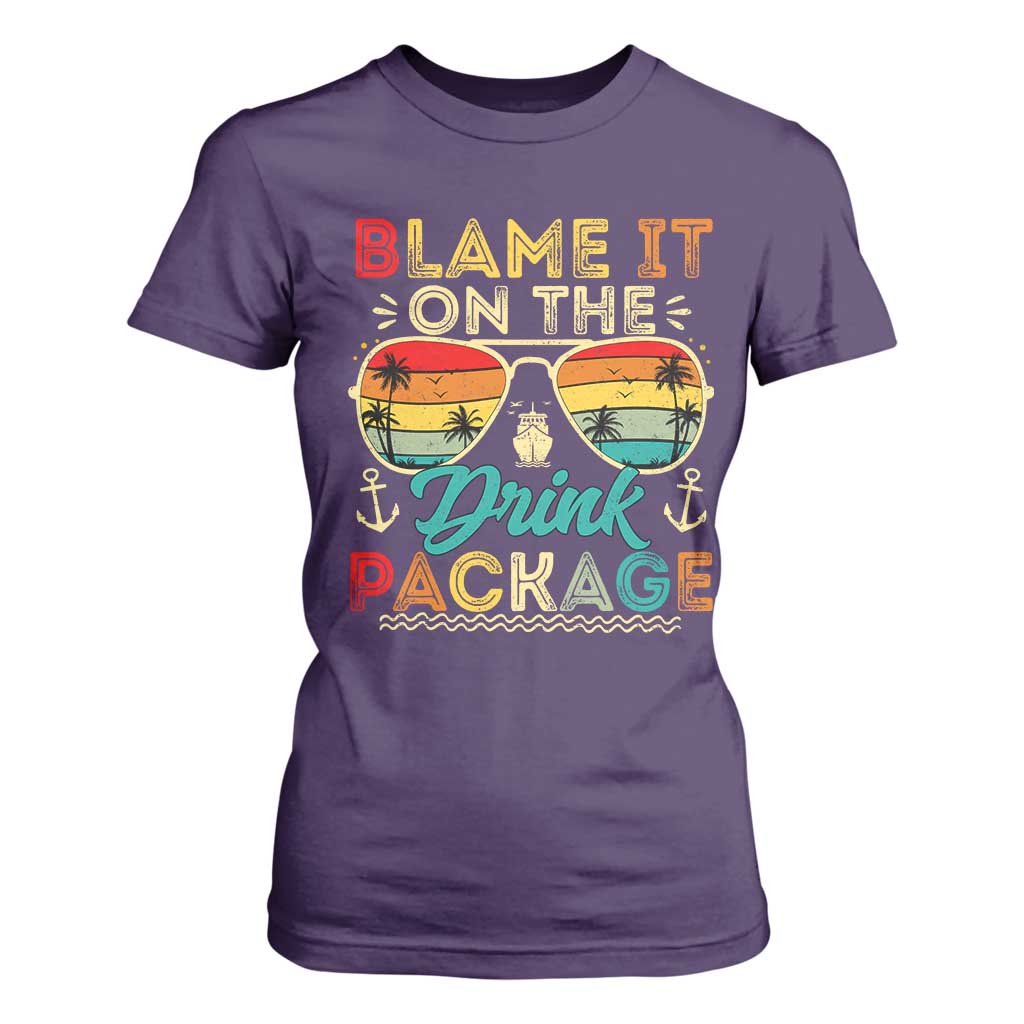 Funny Cruise T Shirt For Women Blame it on The Cruise Package Cruising Matching TS10 Purple Print Your Wear
