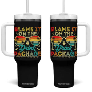 Funny Cruise Tumbler With Handle Blame it on The Cruise Package Cruising Matching TS10 One Size: 40 oz Black Print Your Wear