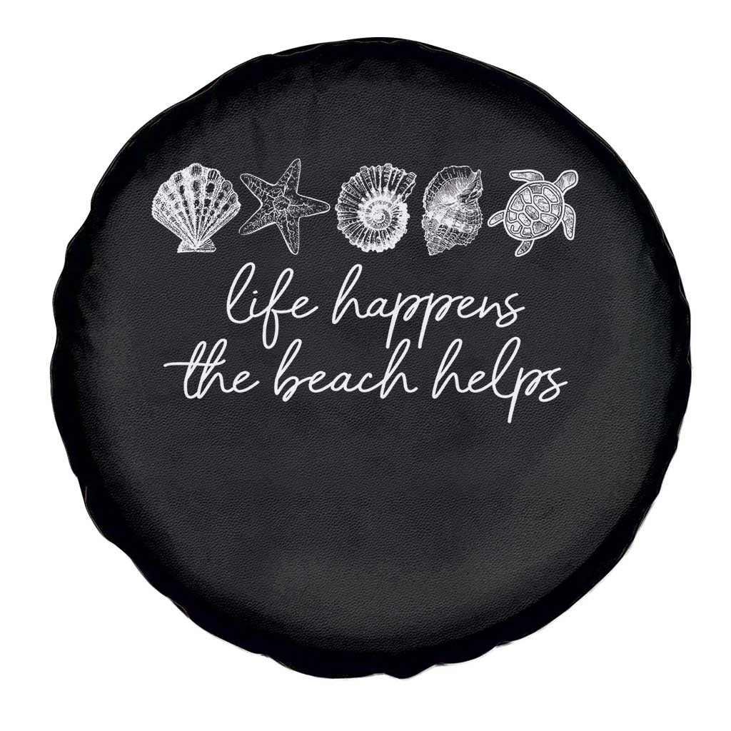 Life Happens The Beach Helps Spare Tire Cover Coastal Ocean Therapy Cute Summer Vibes TS10 Print Your Wear