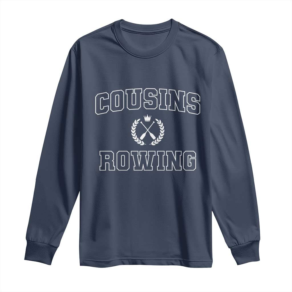 Cousins Rowing Long Sleeve Shirt Summer Romance Beach Vibes TS10 Navy Print Your Wear