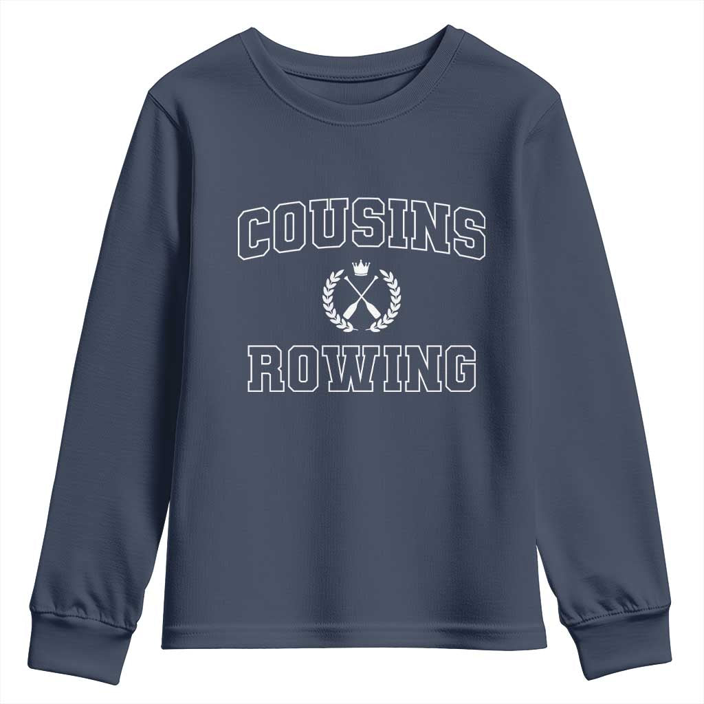 Cousins Rowing Youth Sweatshirt Summer Romance Beach Vibes TS10 Navy Print Your Wear