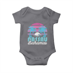 Vintage Nassau Baby Onesie Tropical Island Palm Trees Beach Bahamas Vacation TS10 Charcoal Print Your Wear
