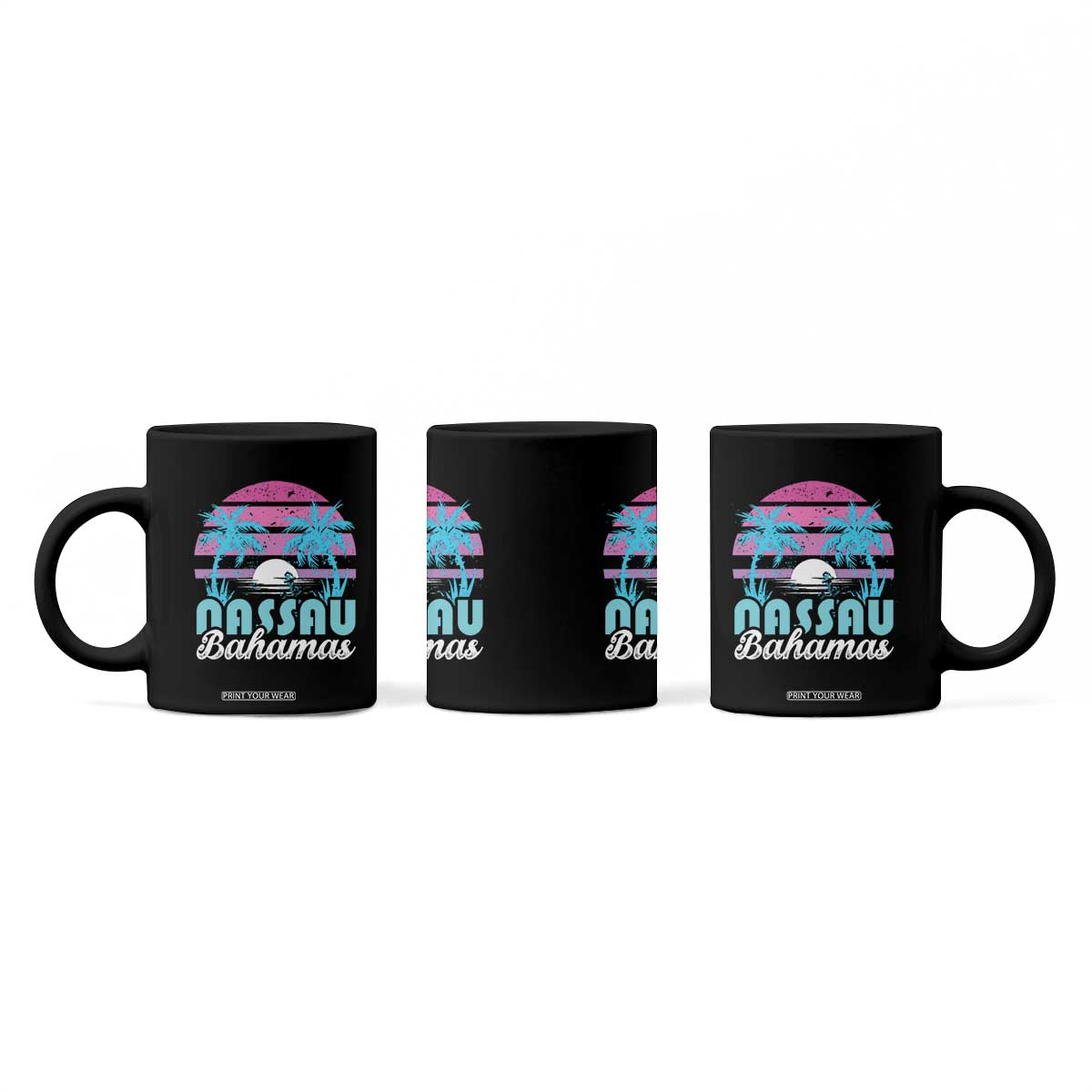 Vintage Nassau Coffee Mug Tropical Island Palm Trees Beach Bahamas Vacation TS10 Print Your Wear