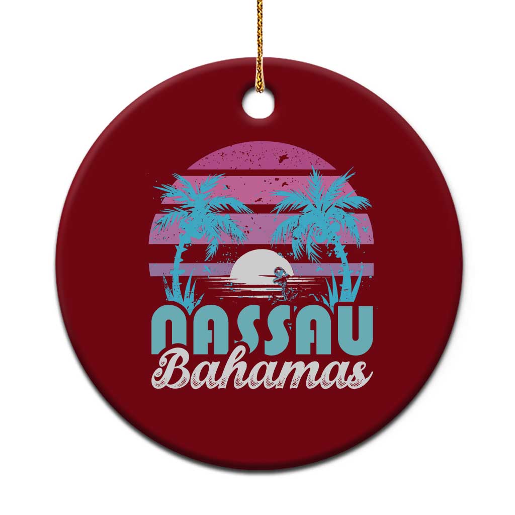 Vintage Nassau Ceramic Ornament Tropical Island Palm Trees Beach Bahamas Vacation TS10 1pc Red Print Your Wear