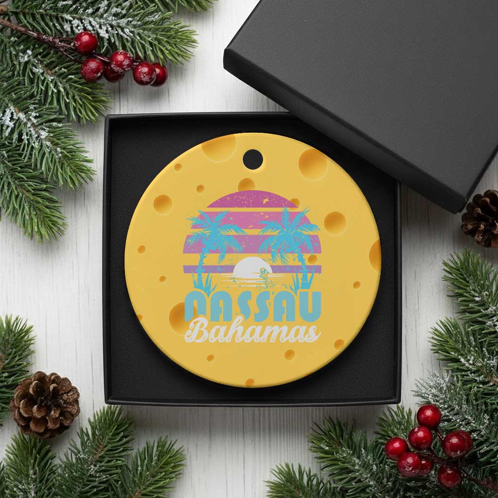 Vintage Nassau Ceramic Ornament Tropical Island Palm Trees Beach Bahamas Vacation TS10 1pc Yellow Cheese Print Your Wear