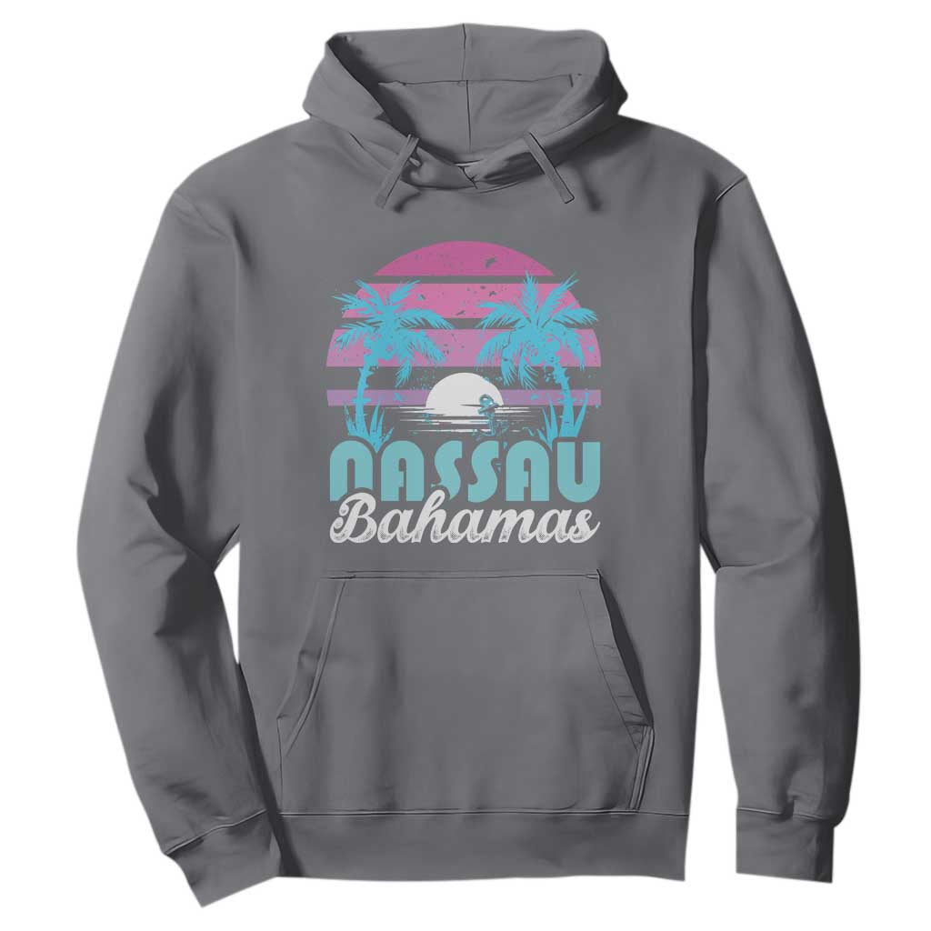 Vintage Nassau Hoodie Tropical Island Palm Trees Beach Bahamas Vacation TS10 Charcoal Print Your Wear