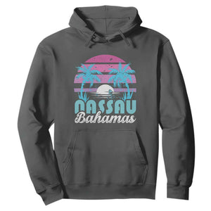Vintage Nassau Hoodie Tropical Island Palm Trees Beach Bahamas Vacation TS10 Dark Heather Print Your Wear