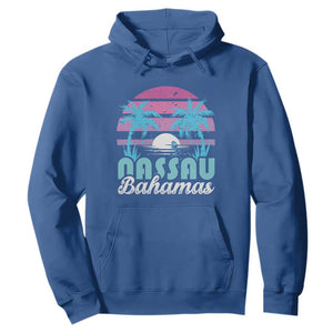 Vintage Nassau Hoodie Tropical Island Palm Trees Beach Bahamas Vacation TS10 Royal Blue Print Your Wear