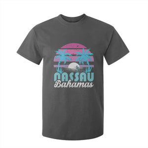 Vintage Nassau T Shirt For Kid Tropical Island Palm Trees Beach Bahamas Vacation TS10 Dark Heather Print Your Wear