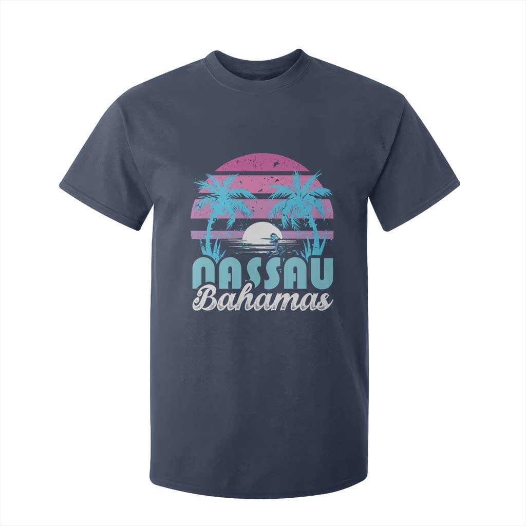 Vintage Nassau T Shirt For Kid Tropical Island Palm Trees Beach Bahamas Vacation TS10 Navy Print Your Wear