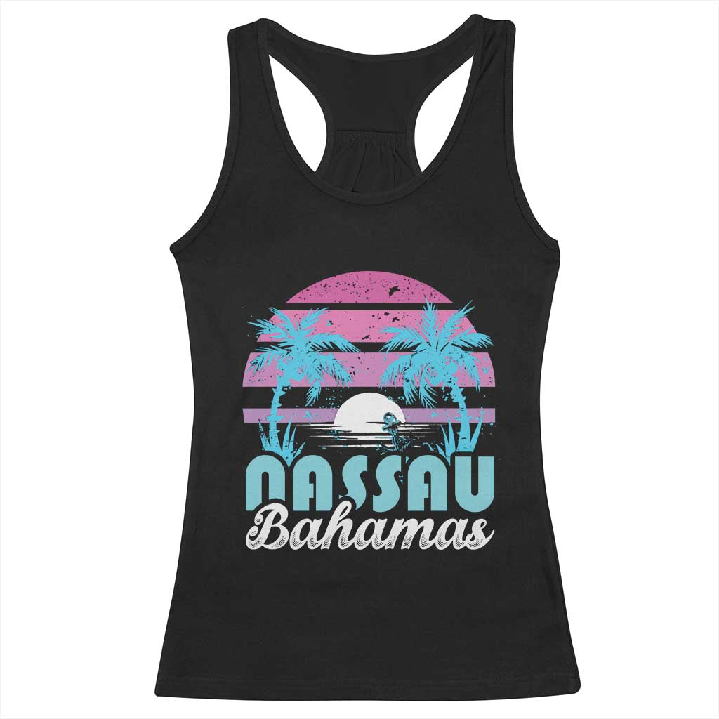 Vintage Nassau Racerback Tank Top Tropical Island Palm Trees Beach Bahamas Vacation TS10 Black Print Your Wear
